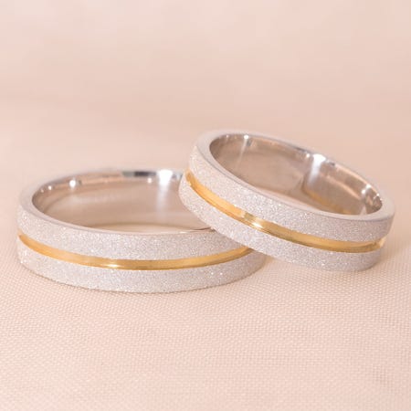 Alianças Namoro Loveways 5mm Quadradas Diamantadas
